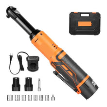 3/8 Inch Cordless Ratchet Wrench with Two Batteries Charger Sockets Adaptor and Extension Bar