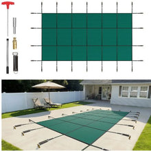 16x30 ft Inground Pool Safety Cover Mesh Winter Cover with Hardware (Green)