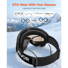 Frameless Ski Goggles with Blue Revo Spherical Lens OTG Anti-Fog for Men, Women & Youth