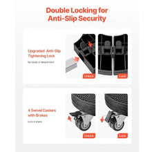 Trash Can Dolly with Lockable Wheels - Adjustable 15-22.8 in 440lbs Capacity Heavy Duty Rolling Cart Black
