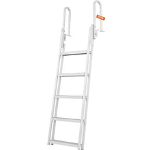 Flip-Up 5-Step Dock Ladder 350 lbs Capacity Aluminum Nonslip Rubber Mat DLF5