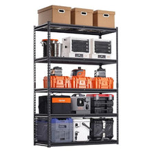 5-Tier Industrial Metal Shelving Unit Black