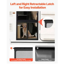 RV Screen Door Protector 22.5 × 20 Inch Aluminum Alloy Door Grille Breathable Mesh (Black)