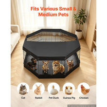 Dog Playpen 24" 8-Panel Foldable Metal Fence with Door Cover & Pad (Black)