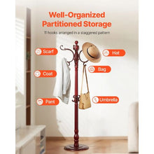Modern Wooden Coat Rack Stand with Weighted Base 11 Hooks Hall Tree for Entryway Bedroom & Living Room