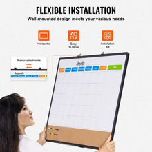 36"x 24" 36"x 24" Monthly Calendar Whiteboard Combo with Aluminum Frame – 2-in-1 Magnetic for School Office