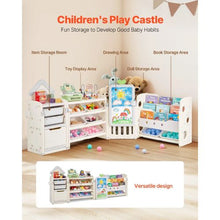 Kids Toy Storage Organizer with Bookshelf & Drawing Board