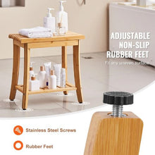 Waterproof Bamboo Bath Bench with Storage Shelf 330 LB Capacity for Bathroom & Outdoor