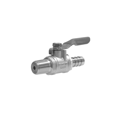 1/4 Inch Brass Ball Valve With Barb And Backflow Preventer 944051