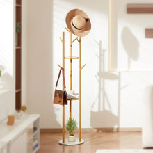 Freestanding Coat Rack with Quartz Stone Base & 9 Hooks – Modern Clothes Stand for Entryway Bedroom Office