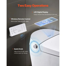 Smart Elongated Toilet with Air Drying Heated Seat Clean Nozzle Auto Freshening Remote Control & LED Display (Automatic Opening)