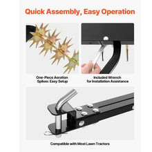 32-Inch Tow-Behind Plug Aerator Heavy-Duty Spike Aerator Universal Hitch Rust-Resistant Tray for Tractors