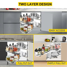 36 Inch  2 Tier Swing Tray Blind Kitchen Cabinet for Right Handed Open Blind Corner Cabinet LT36-2