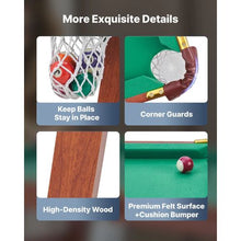 4.5ft Folding Pool Table – Brown Frame Blue Cloth for Family Use Recreation Room