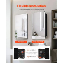20x30 Inch Medicine Cabinet with Mirror Aluminum Frame 4-Layer Adjustable Shelves, Recessed & Wall-Mounted for Bathroom