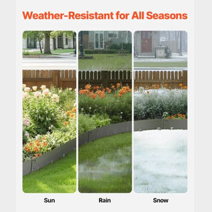 39 x 3 Inch Dark Gray Rust-Resistant Garden Edging Border Steel Landscape Edging ZY-39X3-5Grey (Pack of 5)