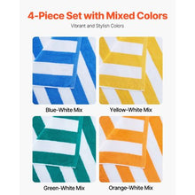 30 x 60 In Oversized Beach Towels Cotton Cabana Stripe Pool Towels Soft Absorbent & Quick-Dry (Pack of 4)