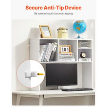1-Tier Desktop Bookshelf with Anti-Slip Feet Pads (White)