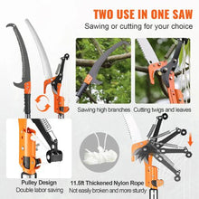 27 Ft Extendable Manual Pole Saw Tree Pruner with Sharp Blade & Scissors for High Branch Trimming