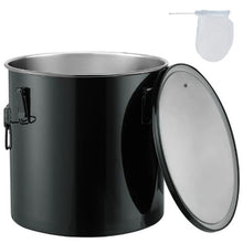 10-Gal Fryer Grease Bucket Stainless Steel Oil Disposal Caddy with Rust-Proof Coating Lid Lock Clips Filter Bag – (Black)