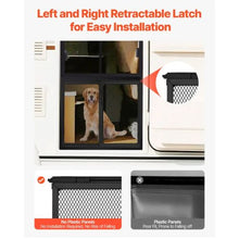 RV Screen Door Protector 26.5 × 20 Inch Aluminum Alloy Door Grille Breathable Mesh (Black)