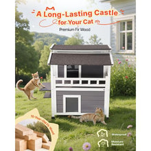 2-Story Insulated Cat House with Balcony Foam Insulation Waterproof Shelter for 1-3 Cats 33" x 29.5" x 32"