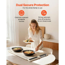 Electric Warming Tray Rollable Silicone Food Warmer 9 Temperature Settings Auto Shut-Off Child Lock