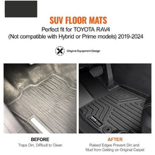 Toyota RAV4 Floor Mats 2019–2024 5-Piece TPE All-Weather Liners Custom Fit (Black)