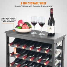 42 Bottle Wine Rack with 7-Tier Solid Bamboo Wood Storage Racks for for Kitchen Bar and Cellar (Black)