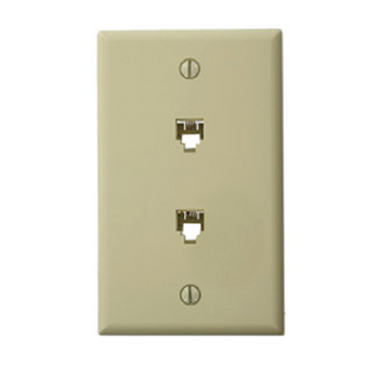 6P6C Standard Telephone Wall Jack Ivory 40244-I