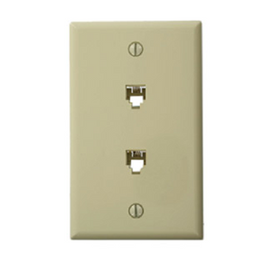 6P6C Standard Telephone Wall Jack Ivory 40244-I