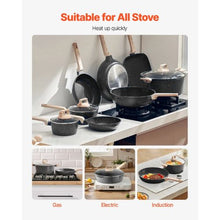 19 PiecePots and Pans Set Nonstick and Granite Cookware Set for Kitchen (Black)