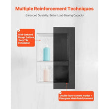 16 x 20 Inch Recessed Shower Niche Waterproof Wall Storage with Adjustable Divider Black
