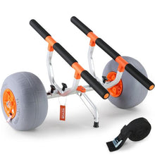 Heavy Duty Foldable Kayak & Canoe Cart – 12" Tires Adjustable 6.7"-17.3" 350 lbs Capacity Paddleboard & Jon Boat Trolley