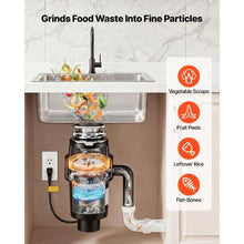 1HP 3700RPM DC Motor Continuous Feed Garbage Disposal with 3-Bolt Mount Splash Guard & Power Cord for Kitchens