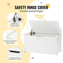 Wooden Kids Toy Chest with Safety Hinge (White)
