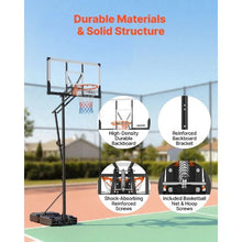 48 inch 5.25 to 10 ft Height Adjustment  Portable Basketball Stand for Kids Teens Adults in Driveways Pools