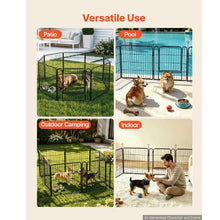 Dog Playpen 24" 8-Panel Foldable Metal Pet Fence with Door Indoor/Outdoor (Black)
