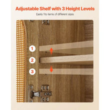 Bathroom Wall Cabinet with 2 Doors Adjustable Shelf Over-the-Toilet Storage Wall-Mounted Organizer for Laundry Kitchen Restroom