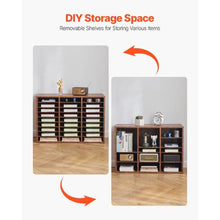 27-Compartment Wooden Literature Organizer Mail Sorter – (Dark Brown)