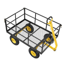 1400 LBS Steel Garden Cart Utility Wagon with 13" Tires & Detachable Mesh Sides