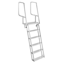 6-Step Dock Ladder 81.3" Flip-Up Aluminum Alloy Pontoon Boat Swim Ladder 350 lbs Weight Capacity