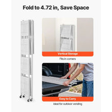 5-Tier Foldable Storage Shelf with Wheels & Hooks (White)
