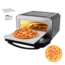 Smart Electric Pizza Oven 12" Countertop 750°F 5 Presets Touchscreen 2-Min Baking