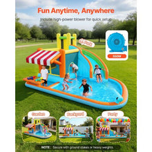 14.9' x 12.8' Inflatable Bounce House with Water Slide Splash Pool & Pretend Market – Kids 3-8