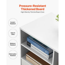 2-Drawer Wooden File Cabinet Rolling Storage with Open Shelves & Lockable Printer Stand