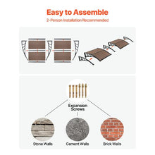 38 x 78 in Door Awning Polycarbonate Canopy with Metal Brackets (Brown)