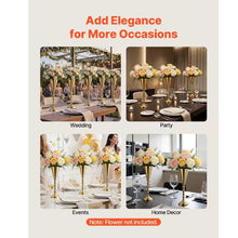 Wedding Flower Vase, 16.9" Gold Trumpet Centerpiece Vases for Wedding & Party Decor (20PCS)