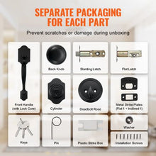 Matte Black Front Door Handle & Deadbolt Set with Interior Knob 20185-10B