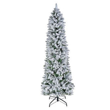 Prelit Snow Flocking Artificial Christmas Tree with 240 Colorful LED and 11 Lighting Modes Decoration (6FT)